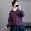 Áo A30 sweater dài tay có cổ style Hàn A6230 / NÂU ĐỎ