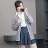 Áo khoác K38 dệt kim Cardigan style Nhật A6238 / XÁM