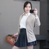 Áo khoác K40 dệt kim Cardigan style Nhật A6240 / BE