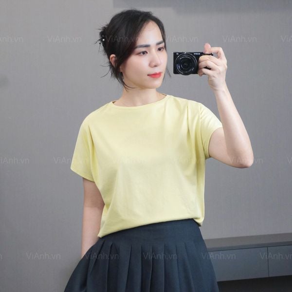 Áo thun A50 trơn tay chờm style Nhật A6250 / VÀNG