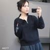 Áo sweater A7 có cổ có khoá kéo xuất xịn A6277 / ĐEN
