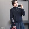 Áo sweater A7 có cổ có khoá kéo xuất xịn A6277 / ĐEN