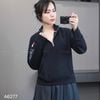 Áo sweater A7 có cổ có khoá kéo xuất xịn A6277 / ĐEN