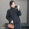 Áo khoác dạ K80 style Hàn / ĐEN XÁM