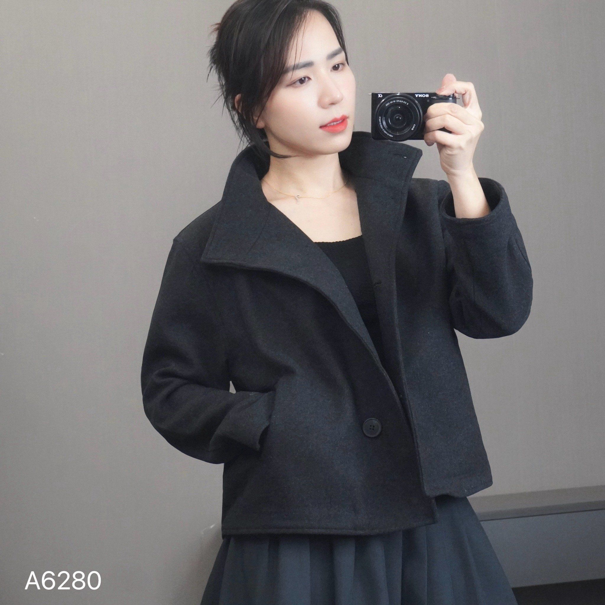 Áo khoác dạ K80 style Hàn / ĐEN XÁM