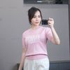 Áo len A83 cổ tròn ngắn tay style Hàn A6283 / HỒNG