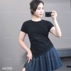 Áo thun T90 nhún eo style Hàn /  ĐEN