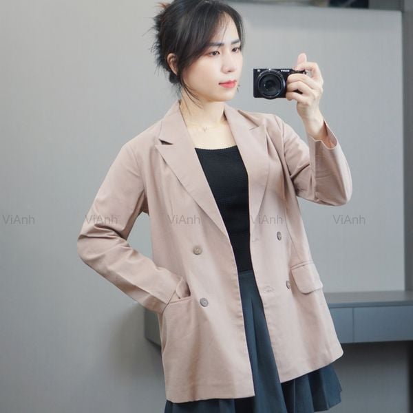 Áo V5 Vest Linen style Hàn A6385 / HỒNG NÂU
