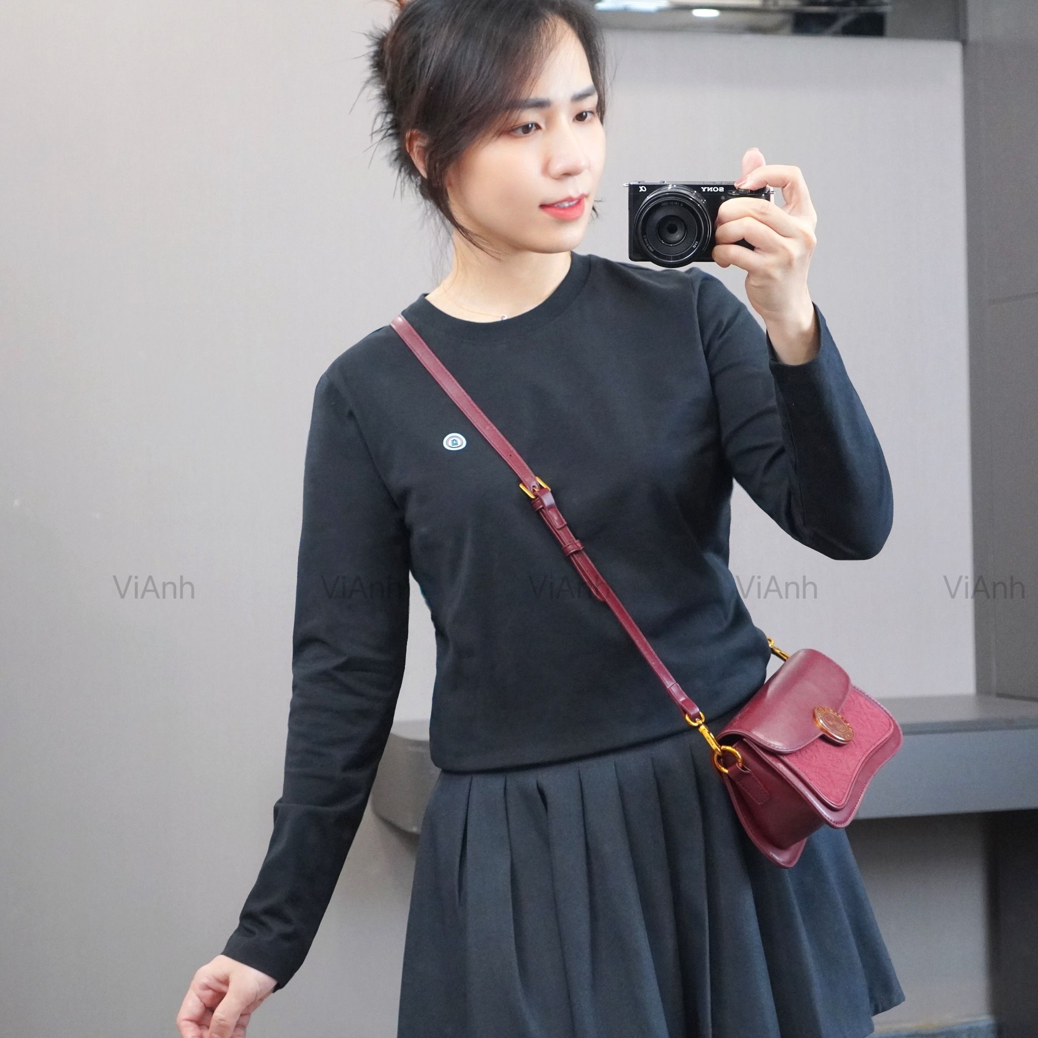 Áo thun T93 dài tay bo tay style Hàn / ĐEN