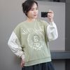 Áo sweater trẻ em ng lớn style Âu G/J / Đen T6 - Trắng T7