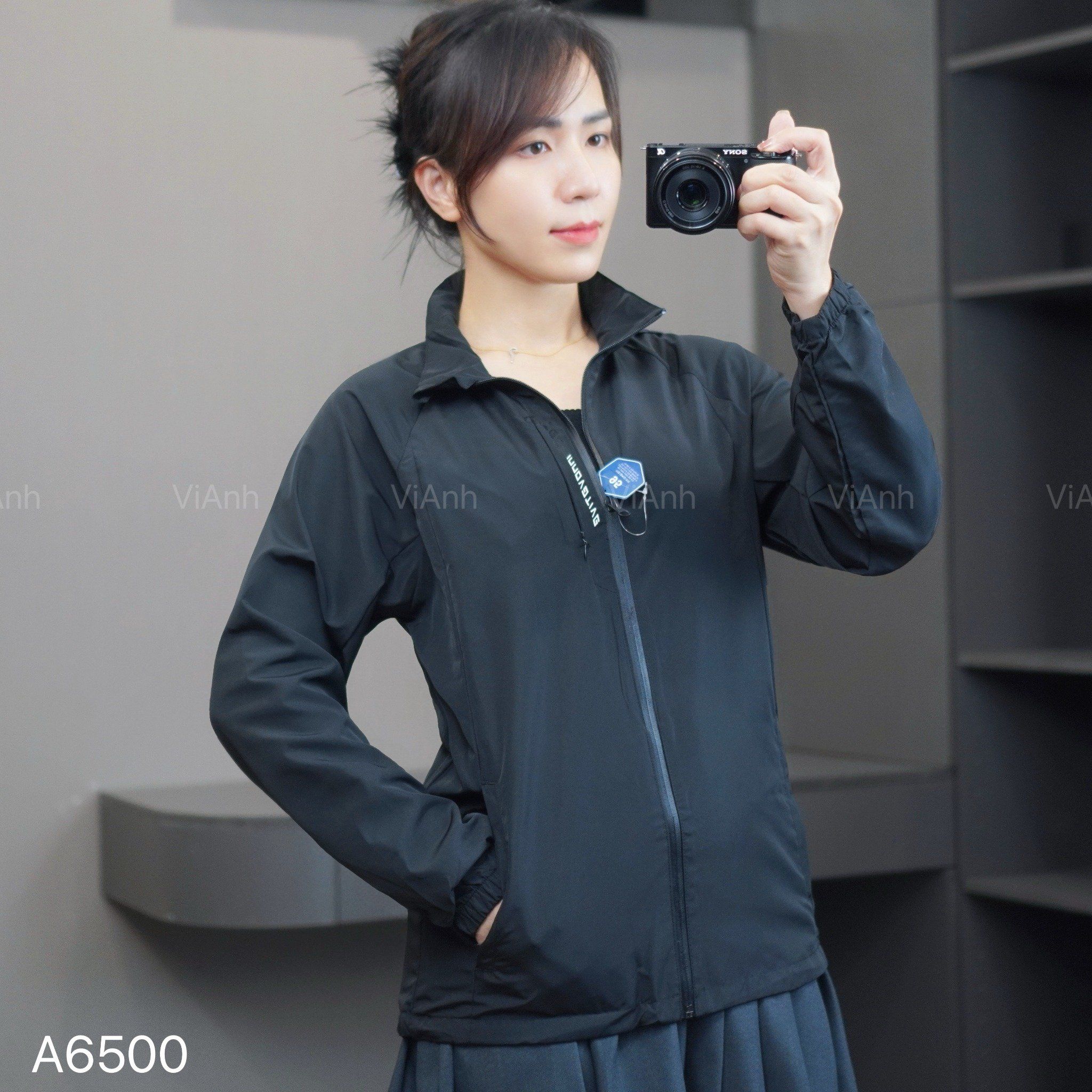 Áo khoác gió A65 CHỮ NGỰC kèm mũ style US UK /  ĐEN