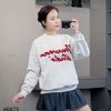 Áo T73 sweater thêu chữ / XÁM CHỮ ĐỎ