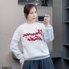 Áo T73 sweater thêu chữ / XÁM CHỮ ĐỎ
