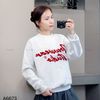 Áo T73 sweater thêu chữ / XÁM CHỮ ĐỎ
