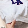Áo sweater C12 thêu chữ LA ngực Cotton Classic / GHI