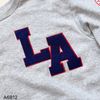 Áo sweater C12 thêu chữ LA ngực Cotton Classic / GHI