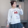 Áo sweater C20 thêu chữ los angeles Cotton Classic /  GHI
