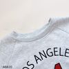 Áo sweater C20 thêu chữ los angeles Cotton Classic /  GHI