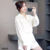 Áo sơ mi tơ lụa Style Hàn - FREESIZE ( T30 trắng - D30 Đen )