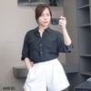 Áo sơ mi tơ lụa Style Hàn - FREESIZE ( T30 trắng - D30 Đen )