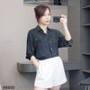 Áo sơ mi tơ lụa Style Hàn - FREESIZE ( T30 trắng - D30 Đen )