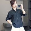 Áo sơ mi tơ lụa Style Hàn - FREESIZE ( T30 trắng - D30 Đen )