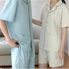 Bộ pijama ngắn tay quần đùi Allsum / A92 xanh dương, A93 vàng , A94 xanh xám