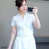 Áo sơ mi ngắn tay xuất xịn / V7 trắng - V8 đen