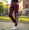 Quần jogger nỉ in chữ bạc style US UK / ĐỎ D27 - XÁM D28 - XANH NHẠT D29