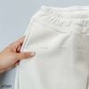 Quần nỉ ống rộng in chữ dập nổi style US UK / TRẮNG KEM - XÁM