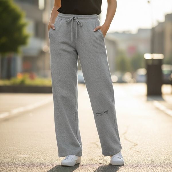 Quần nỉ ống rộng thêu chữ DoD /