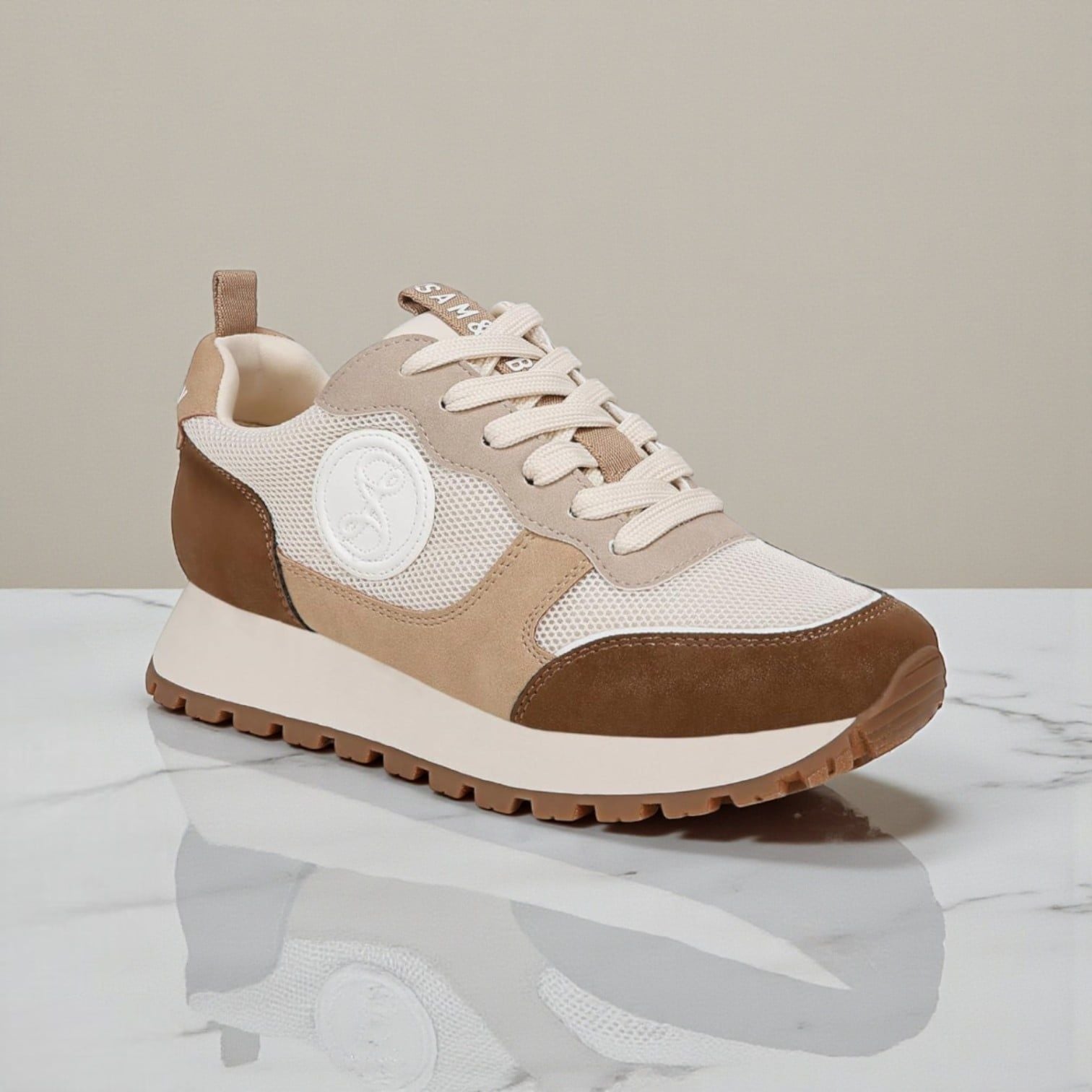 Giày thể thao phối màu S&L style US UK / Nâu Be