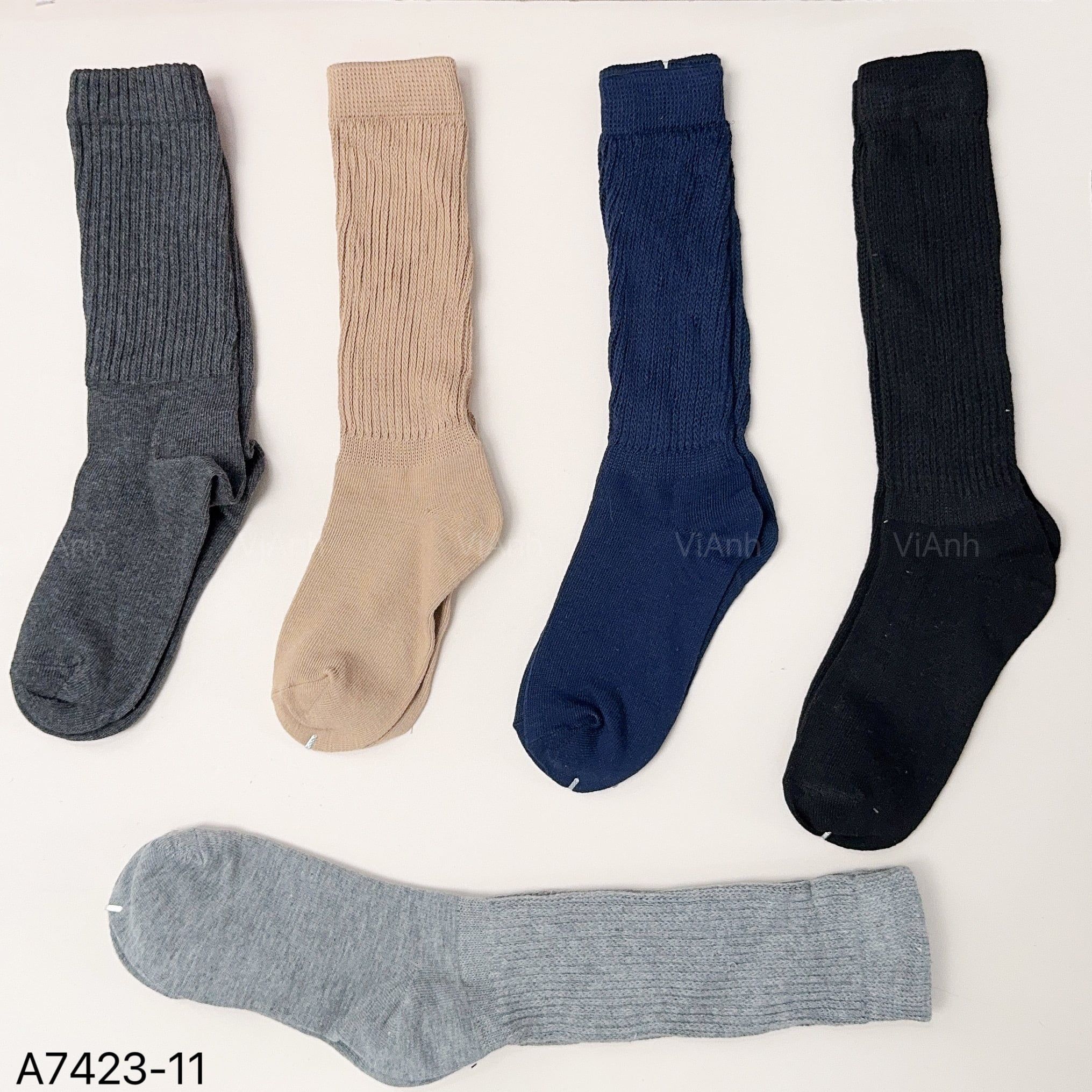 Set 6 đôi tất dày vừa cổ cao Uni / S23 sáng - T23 tối