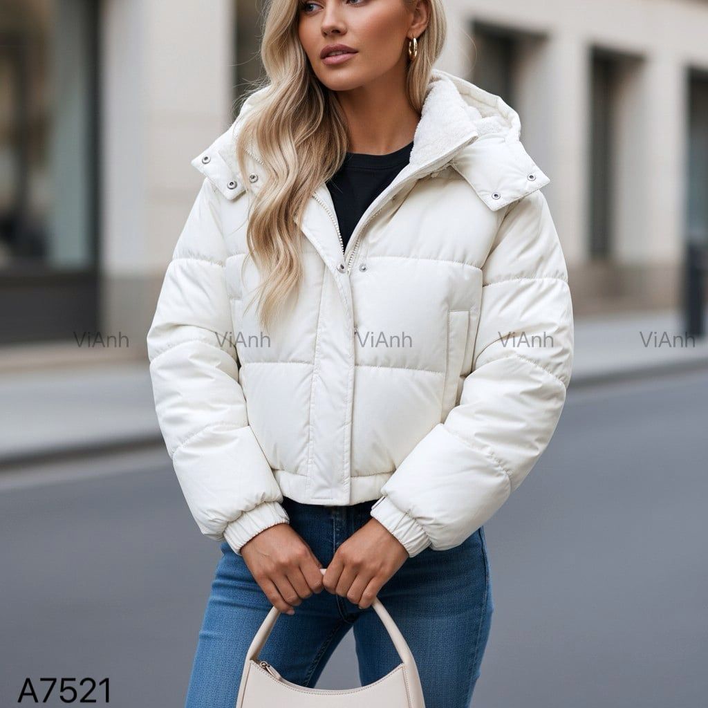 Áó khoác phao lông thỏ 2 mặt style US UK K21