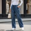 Quần bò jeans ống suông thêu nơ style US UK Q22