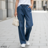 Quần bò jeans ống suông thêu nơ style US UK Q22