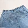 Quần bò jeans ống suông thêu túi sau style US UK / XANH