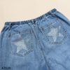 Quần bò jeans đính đá ngôi sao style US UK