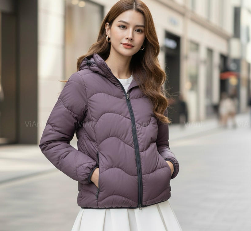 Áo khoác phao style US UK / TÍM