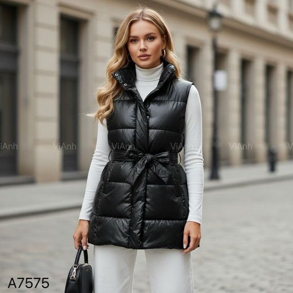 Áo khoác phao gile style US UK / Size: XS / ĐEN