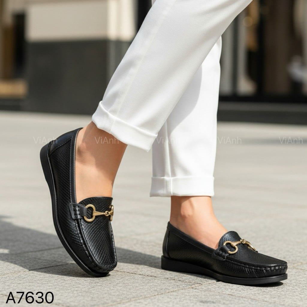 Giày A93 lười Slip on Lady Confort A7630 / ĐEN