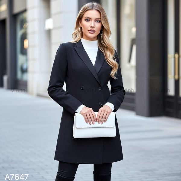 Áo khoác dáng dài style US UK / ĐEN