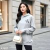 Áo hoodie in chữ đen style US UK / TRẮNG - XÁM