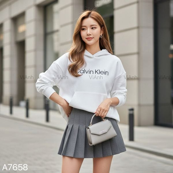 Áo hoodie in chữ đen style US UK / TRẮNG