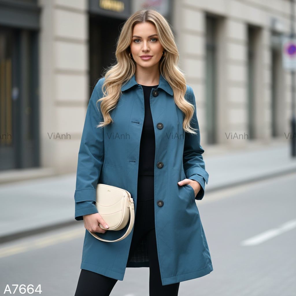 Áo khoác dáng dài style Hàn / K64 XANH - K65 HỒNG