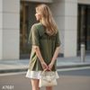 Áo C421 thun dáng COMFORT FIT style Hàn A7681 / XANH TÚI NGỰC