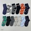 Set 5 đôi Tất cổ vừa dệt kim style US H334 / 3 - 5 kiểu / MÀU NAM