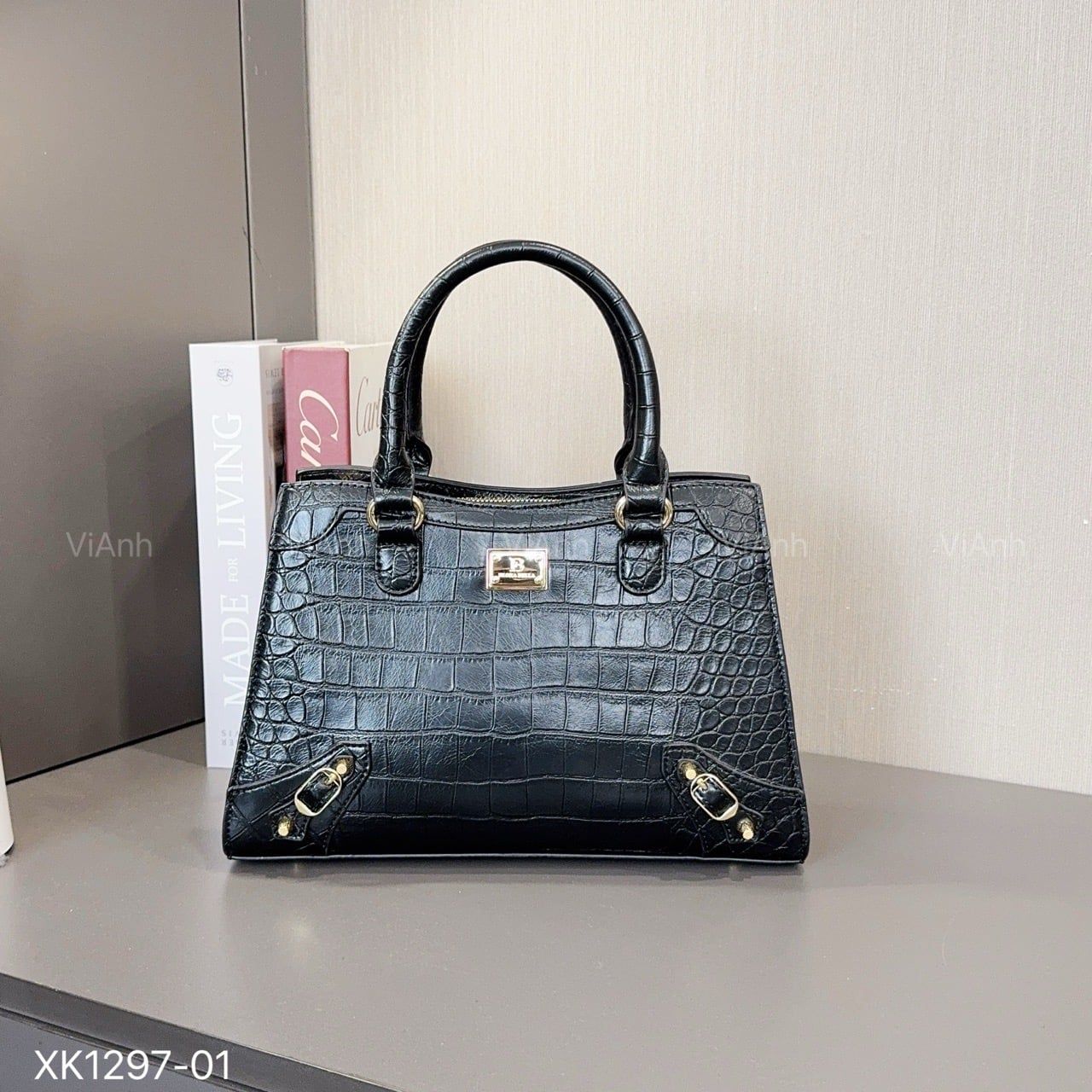 Túi B364 xách Flo.ra Be.lla style Âu Mỹ phom thang xách tay KĐC XK1297 / m27 đ30 c20 / ĐEN