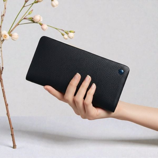 Ví dài da thật B102 / 19x9 / ĐEN