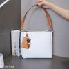 Totebag X81 xuất Âu chữ nhật khoác vai CHR XK1181 / 31x28 / TRẮNG PHỐI NÂU